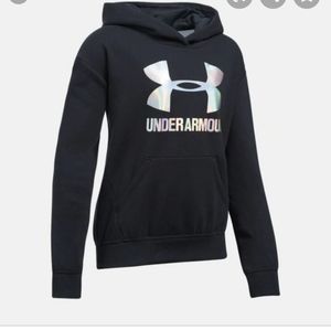 Under Armour Girls Black Silver Logo